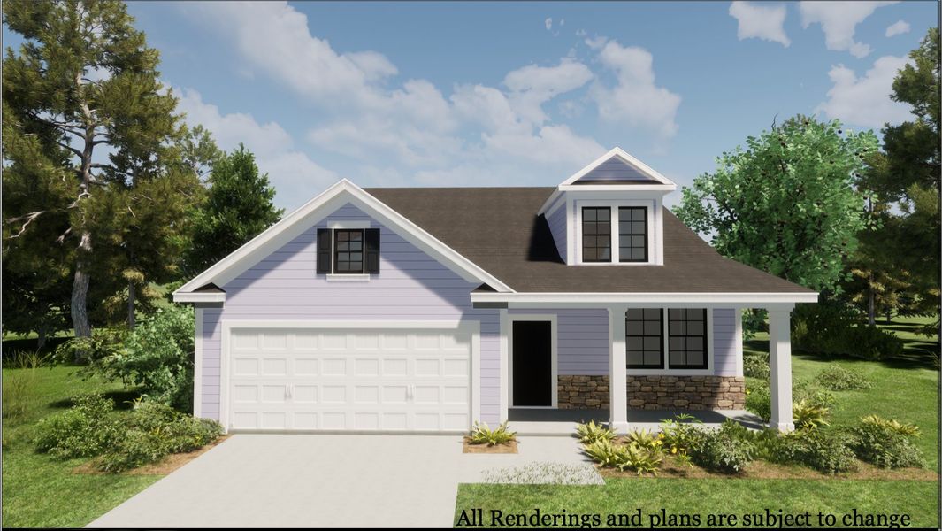 Representative exterior photo of a completed home built from the Bondi II by Designer Homes of Georgia in Austin Heights, North Augusta, SC (Image 1).