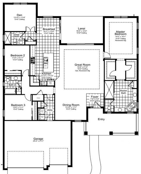 2D floor plan layout for the Sanibel 2 by Neal Communities in Windward, Sarasota, FL (Image 4).