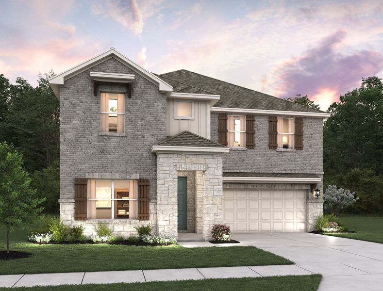Representative exterior photo of a completed home built from the Alexis by Ashton Woods in Nopal Valley, San Antonio, TX (Image 20).
