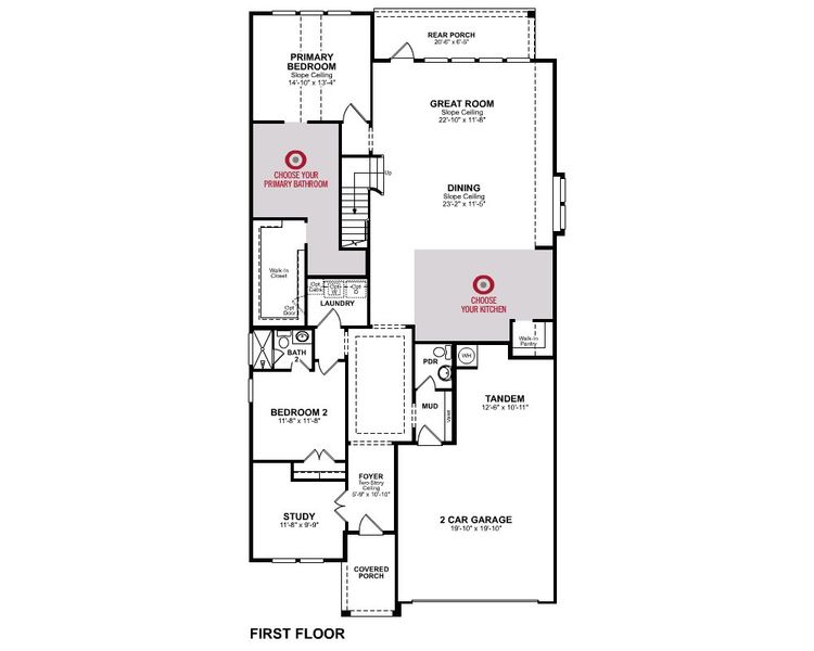 2D floor plan layout for the Sedona by Beazer Homes in Arabella on the Prairie: Heritage Collection, Richmond, TX (Image 4).