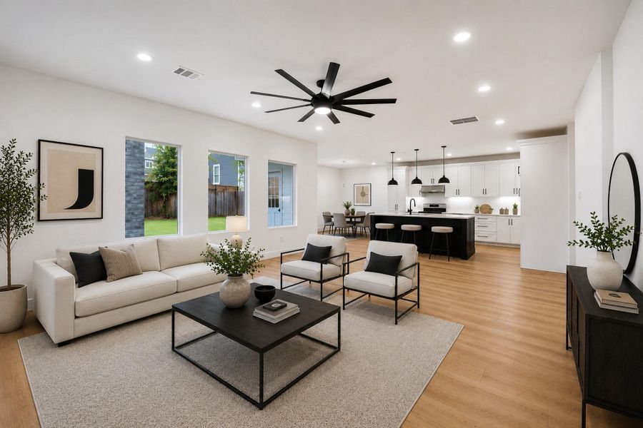 Spacious living area featuring abundant natural light.