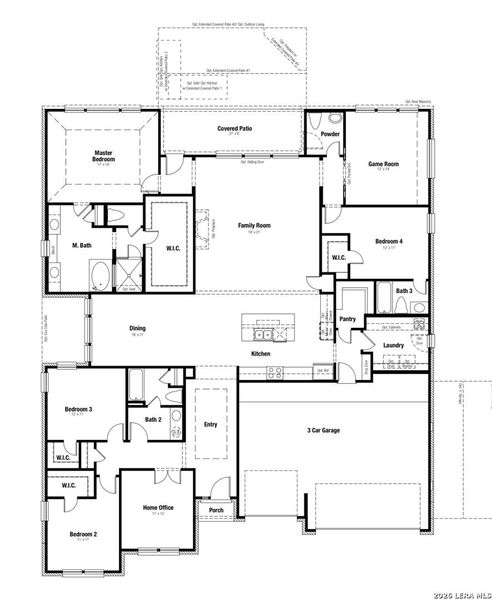 2D floor plan layout of this home in Arbors at Fair Oaks, Boerne, TX (Image 4).
