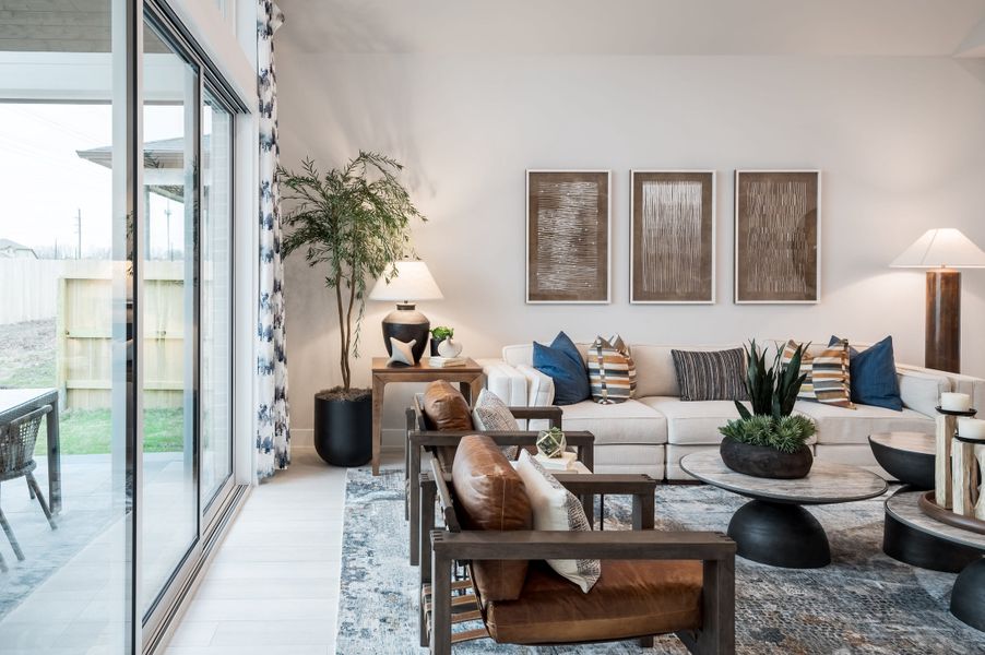 Representative furnished interior of a home built from the Falcon by Tri Pointe Homes in Tompkins Reserve, Katy (Image 13).