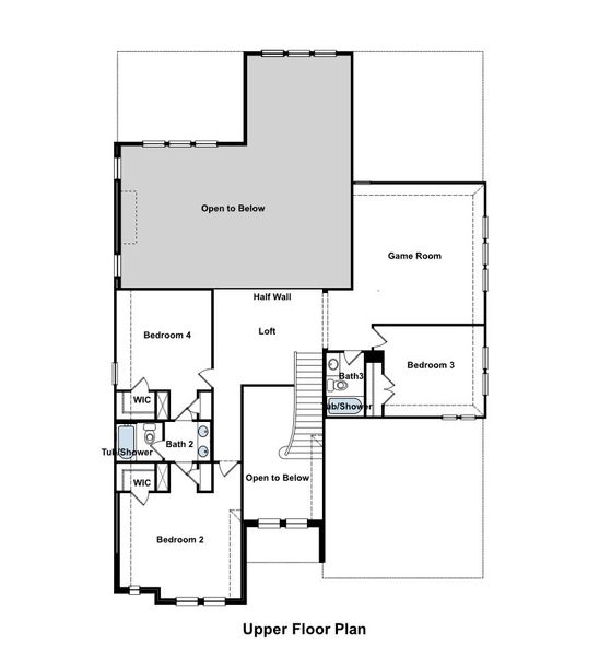 2D floor plan layout for the Kennedy II by GFO Home in Legacy Estates, Mansfield, TX (Image 3). 2D floor plan layout for the Kennedy II by GFO Home in Legacy Estates, Mansfield, TX (Image 3).