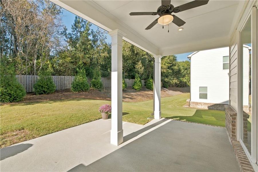 Exterior details and patio area of a home in The Paddocks at Doc Hughes, Buford (Image 3). Exterior details and patio area of a home in The Paddocks at Doc Hughes, Buford (Image 3).
