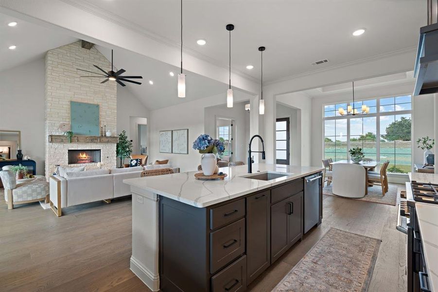 Furnished interior view inside a new home in , Rhome (Image 6).
