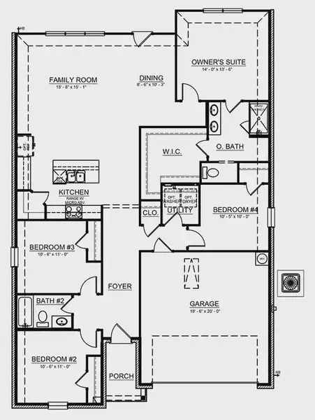 2D floor plan layout for the Knollwood by Cambridge Homes in Rolling Ridge, Van Alstyne, TX (Image 4).