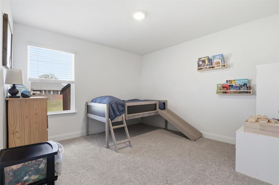 Light-filled room featuring neutral carpet flooring and white walls