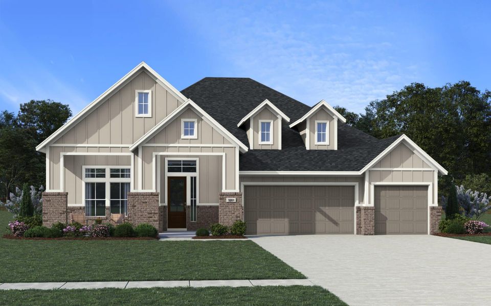 Representative exterior photo of a completed home built from the Kingston 65′ by Chesmar Homes in Prominence, San Antonio, TX (Image 5).