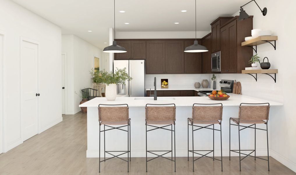 Kitchen with pendant lights Kitchen with pendant lights