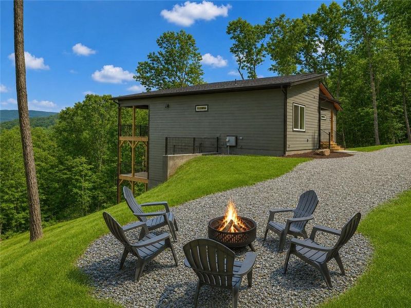 Exterior details and patio area of a home in , Ellijay (Image 27).