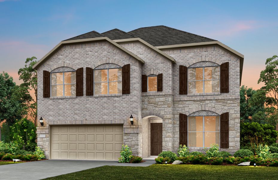 Representative exterior photo of a completed home built from the Sondra by Pulte Homes in Ribbonwood, Aubrey, TX (Image 26).