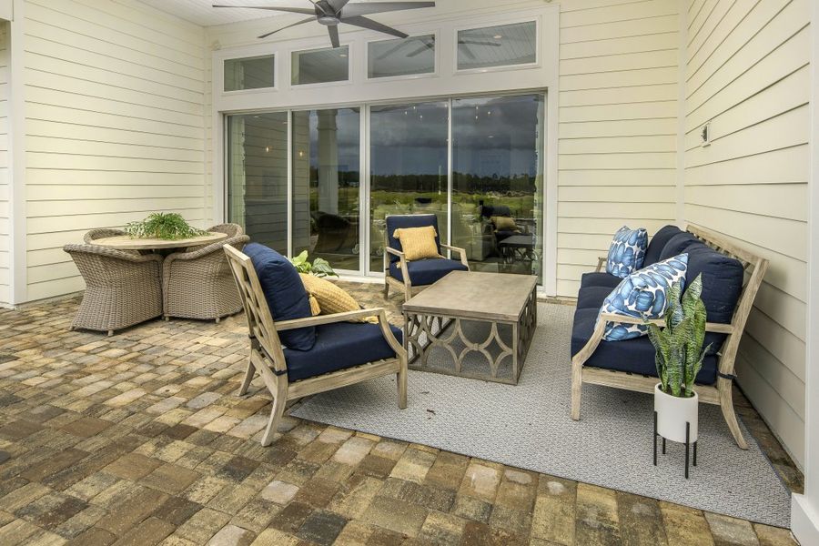 Representative exterior details of a home built from the Ortega by Riverside Homes in Hidden Creek at SilverLeaf, St. Augustine (Image 32). Representative exterior details of a home built from the Ortega by Riverside Homes in Hidden Creek at SilverLeaf, St. Augustine (Image 32).