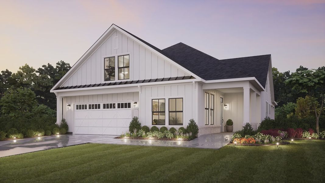 Representative exterior photo of a completed home built from the Verona by Epcon Communities in The Courtyards at Walters Farm, Huntersville, NC (Image 19).