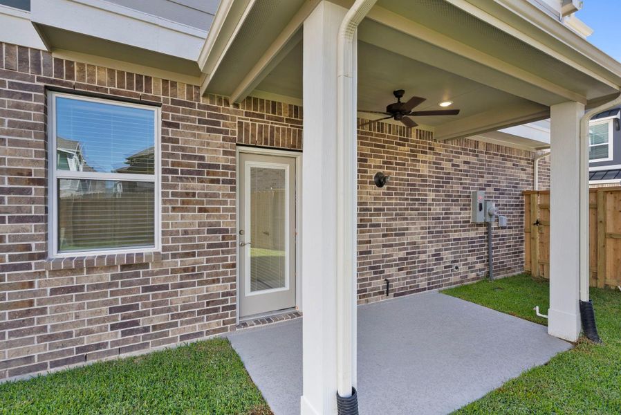 Exterior details and patio area of a home in Balmoral, Humble (Image 20). Exterior details and patio area of a home in Balmoral, Humble (Image 20).