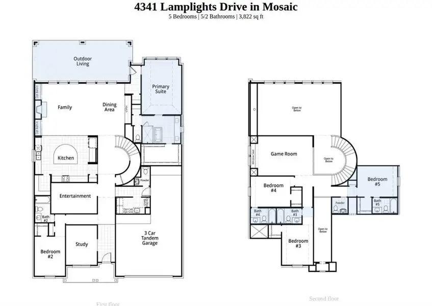 2D floor plan layout of this home in Mosaic, Celina, TX (Image 3).