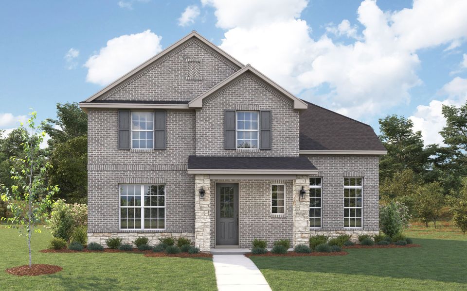 The Livingston - Traditional with Stone Elevation The Livingston - Traditional with Stone Elevation