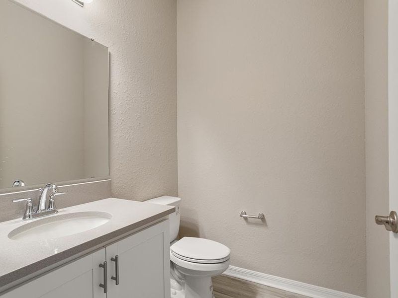 And, a downstairs powder room serves your guests. And, a downstairs powder room serves your guests.