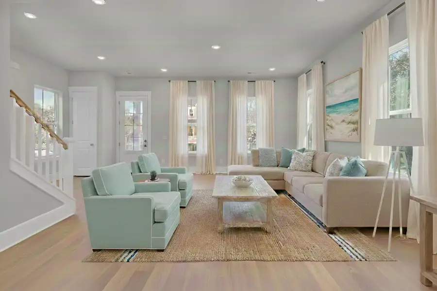 Furnished interior view inside a new home in Indigo Grove Single Family Homes, Johns Island (Image 4). Furnished interior view inside a new home in Indigo Grove Single Family Homes, Johns Island (Image 4).