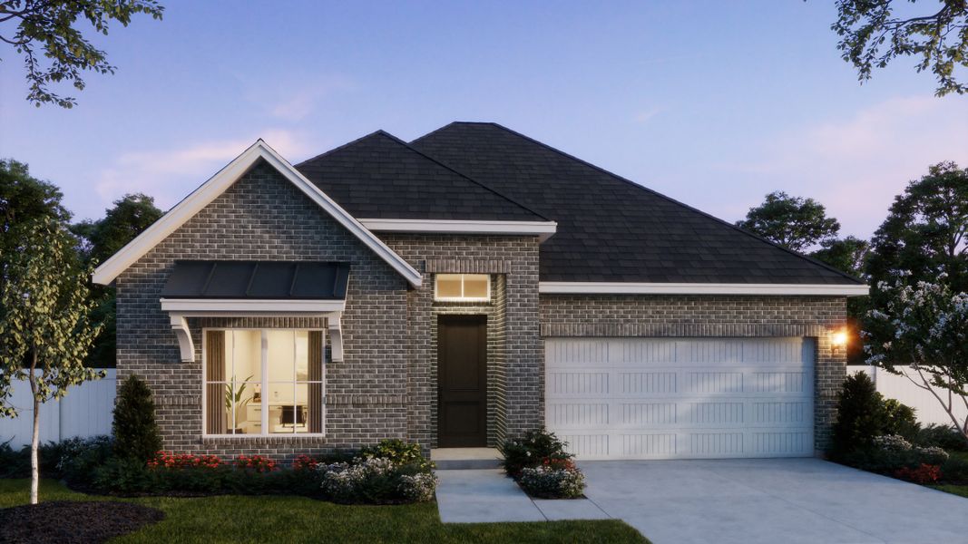 Representative exterior photo of a completed home built from the Elise by Normandy Homes in Rainwater Crossing, Celina, TX (Image 16).