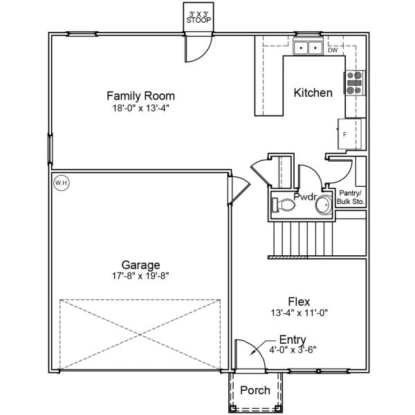 2D floor plan layout of this home in Golden Ridge, Youngsville, NC (Image 2). 2D floor plan layout of this home in Golden Ridge, Youngsville, NC (Image 2).