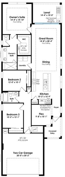 2D floor plan layout of this home in The Reserve at Victoria, Deland, FL (Image 3).