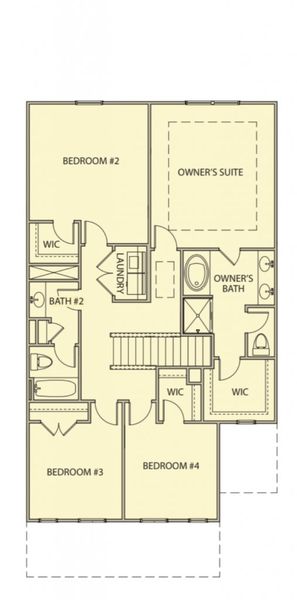 2D floor plan layout for the Sawyer - Townhome by Kerley Family Homes in Morris Mills, Mableton, GA (Image 4).
