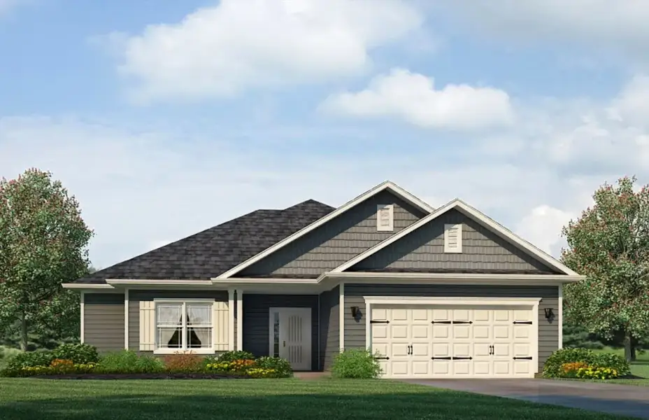 Representative exterior photo of a completed home built from the 1709 by Adams Homes in Ham Farm, La Grange, NC (Image 23).