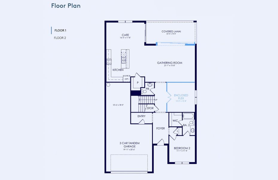 2D floor plan layout of this home in Caldera, Spring Hill, FL (Image 5).