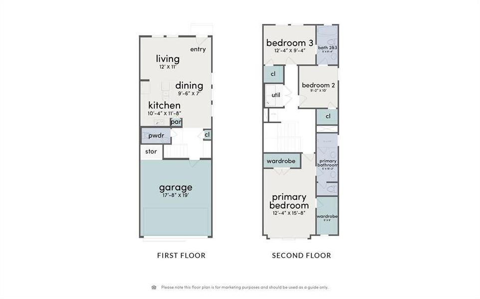 Two-story floor plan with the living area on the first floor!