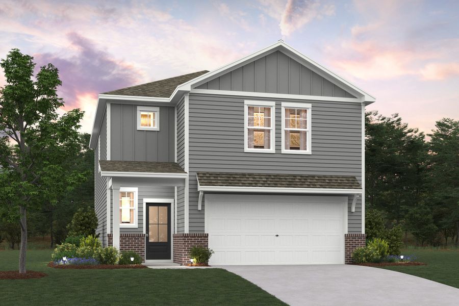 Front exterior of a new home in Barton Hills, Spring Hill, TN, highlighting curb appeal (Image 1). Front exterior of a new home in Barton Hills, Spring Hill, TN, highlighting curb appeal (Image 1).