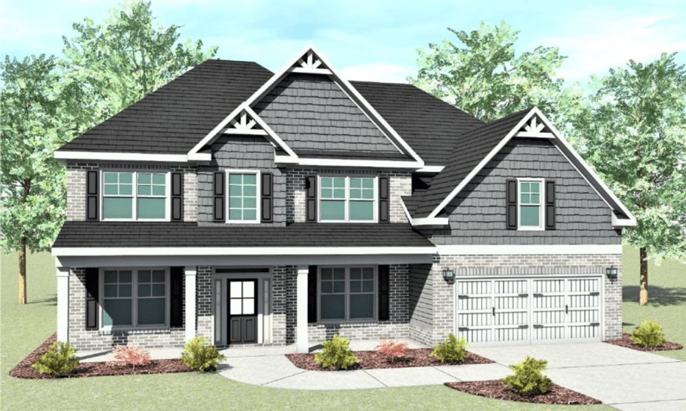 Representative exterior photo of a completed home built from the Barnhart by JR Homes in The Registry, McDonough, GA (Image 4).