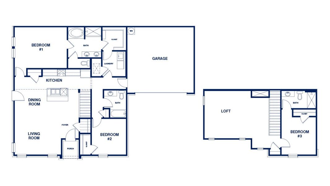 2D floor plan layout of this home in Independence Villas and Townhomes, Loganville, GA (Image 3).