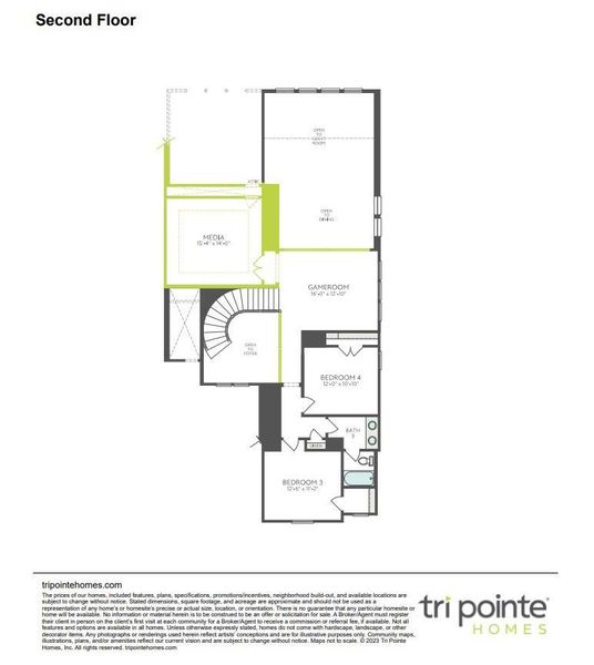 2D floor plan layout of this home in Woodson’s Reserve, Spring, TX (Image 3).