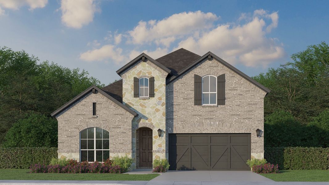 Plan 1533 Elevation A with Stone