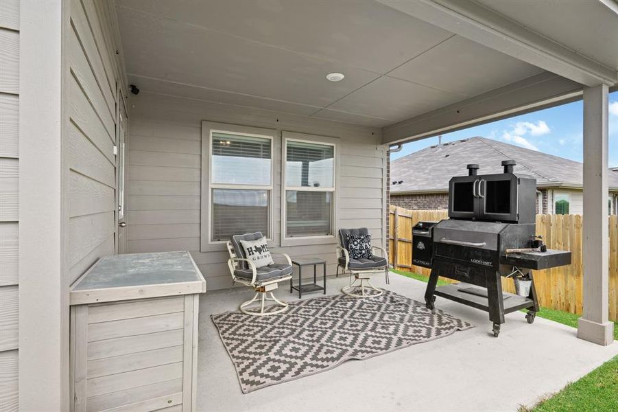 View of patio / terrace featuring a grill