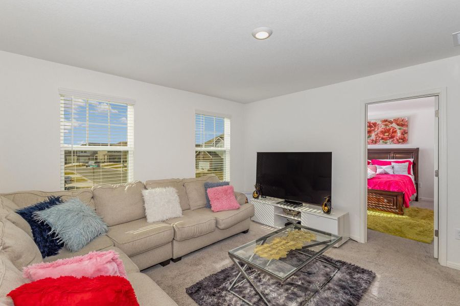 Living room with carpet