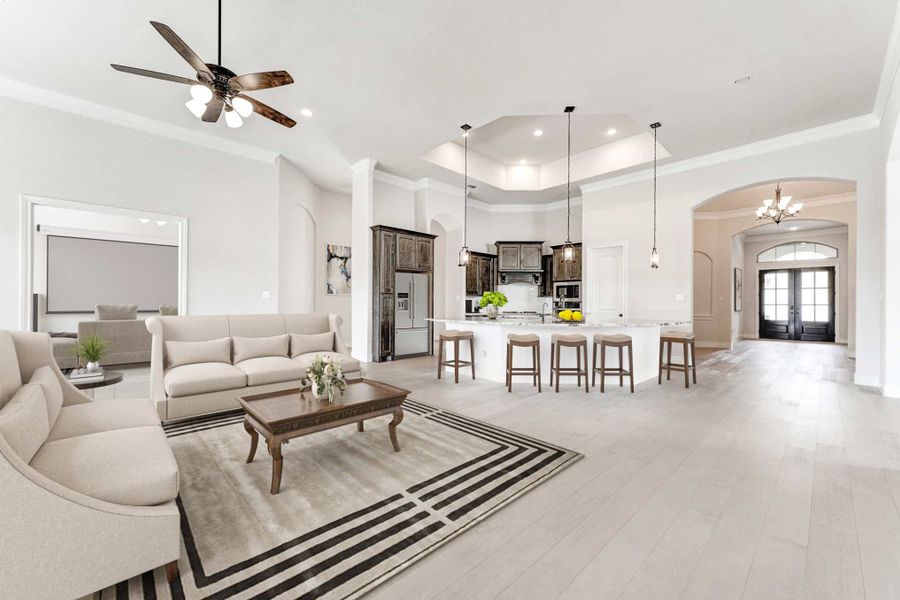 Representative furnished interior of a home built from the 4082 by Ravenna Homes in Artavia 70′, Conroe (Image 6).