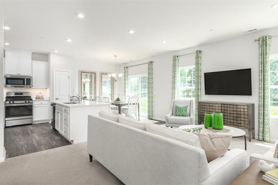 Furnished interior view inside a new home in The Mills at Rocky River Townhomes, Concord (Image 13).
