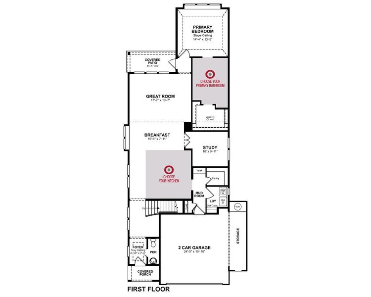 2D floor plan layout for the Sheffield by Beazer Homes in Arabella on the Prairie: Signature Collection, Richmond, TX (Image 3).