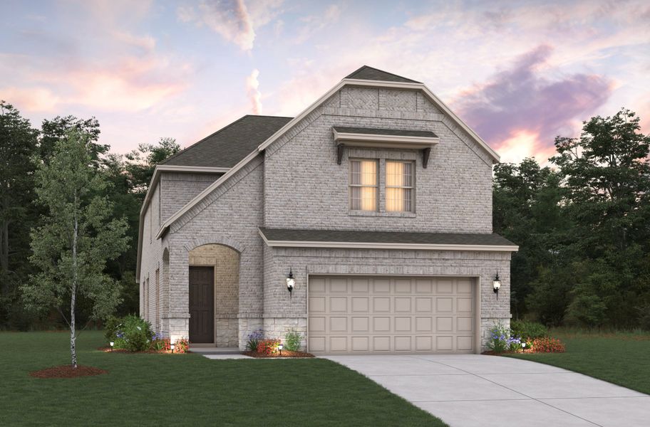 Representative exterior photo of a completed home built from the Cactus by Beazer Homes in Saratoga: Fields 40', Aubrey, TX (Image 2). Representative exterior photo of a completed home built from the Cactus by Beazer Homes in Saratoga: Fields 40', Aubrey, TX (Image 2).