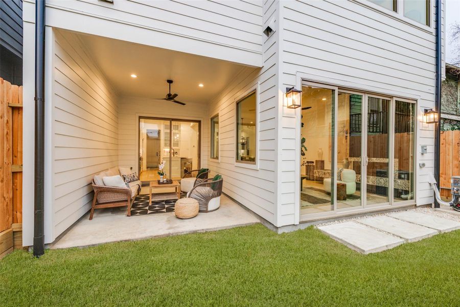 Exterior details and patio area of a home in , Houston (Image 2).
