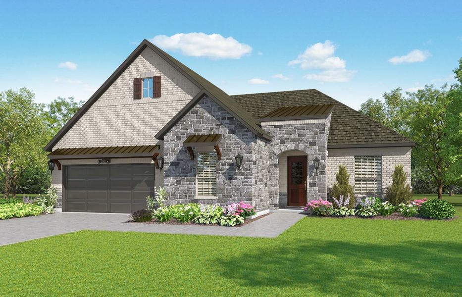 Representative exterior photo of a completed home built from the Avanti by Ladera Texas in Ladera at The Reserve, Mansfield, TX (Image 7).