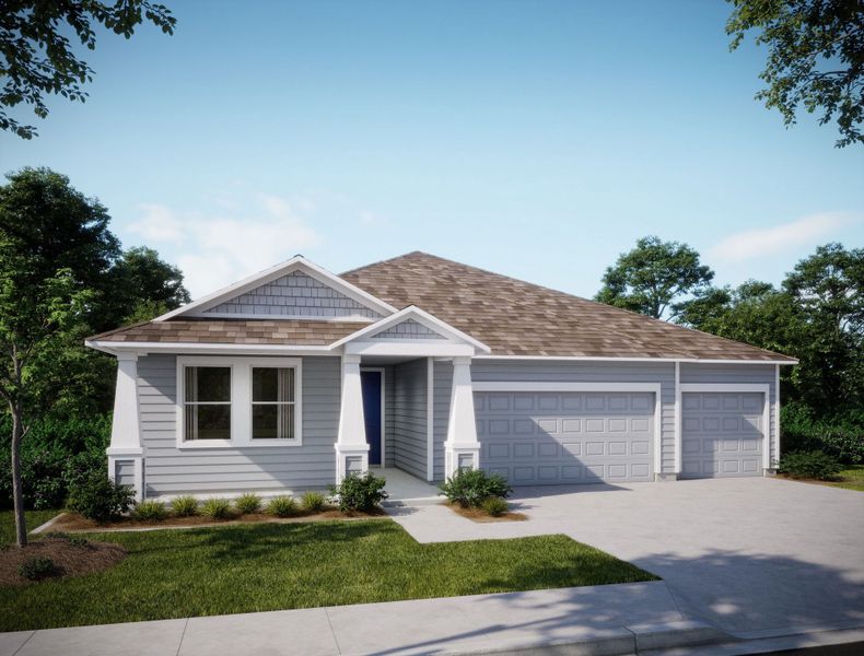 Front exterior of a new home in Winding River, St. Marys, GA, highlighting curb appeal (Image 1).