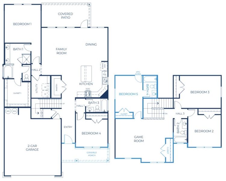 2D floor plan layout of this home in North Point, Temple, TX (Image 3).