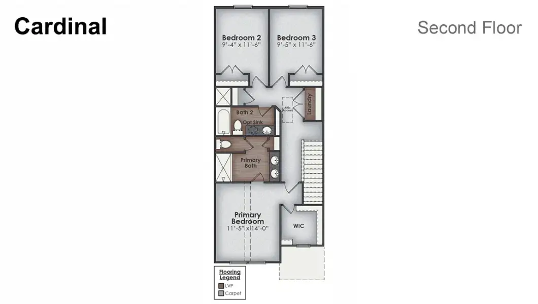 2D floor plan layout of this home in The Palms at Indigo Preserve Townhomes, Leland, NC (Image 2). 2D floor plan layout of this home in The Palms at Indigo Preserve Townhomes, Leland, NC (Image 2).