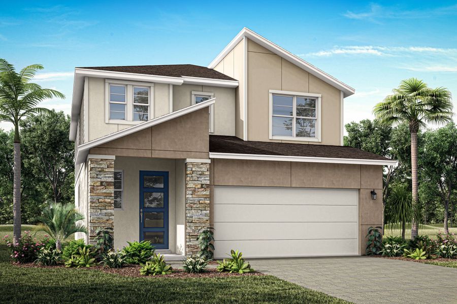 Representative exterior photo of a completed home built from the Woodruff by Mattamy Homes in Pasadena Ridge, Zephyrhills, FL (Image 19).