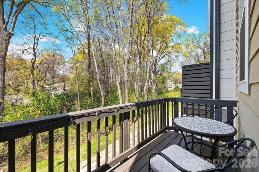 Balcony backing to trees