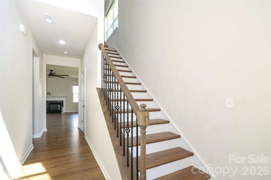 Foyer with drop zone and closet
