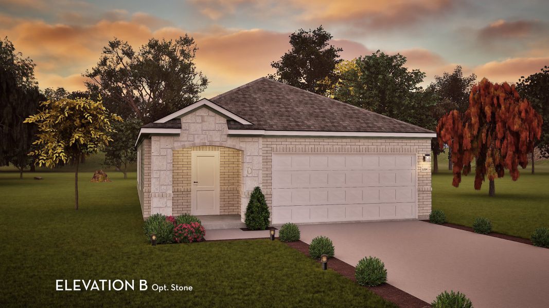 Representative exterior photo of a completed home built from the Pecan by CastleRock Communities in The Canopies, Splendora, TX (Image 2).